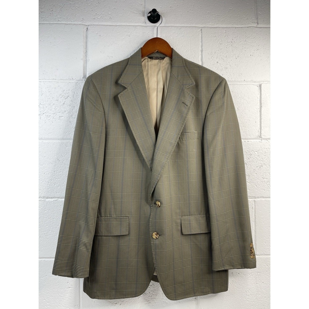 L.L. BEAN Men's Classic‎  Dark Green & Tan Plaid Preppie JACKET BLAZER 40R